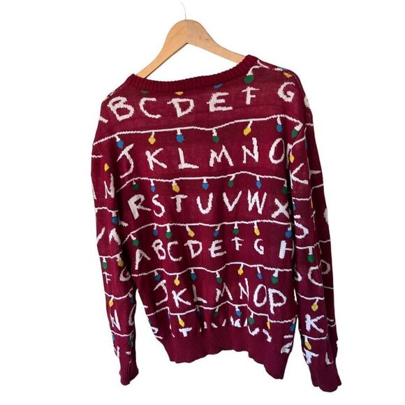 Stranger Things Alphabet Ugly Christmas Sweater Pullover Crewneck Size XL - Picture 5 of 10